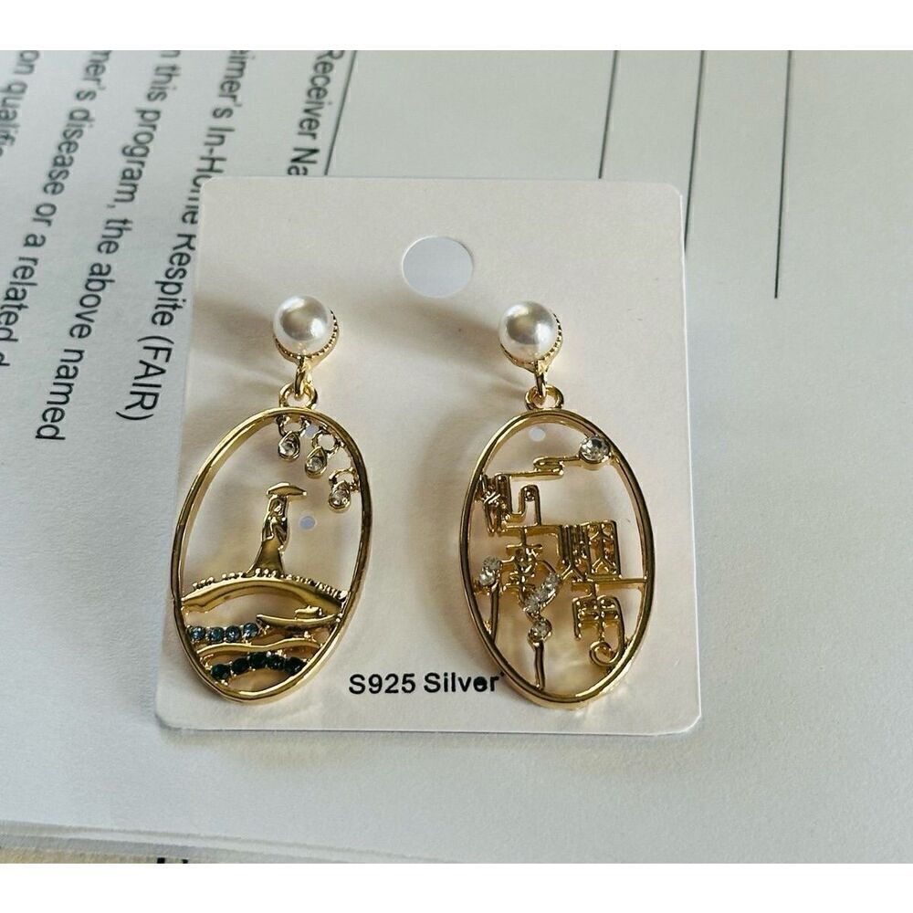 Earrings Ornate Asian Simplistic Earrings Travel
